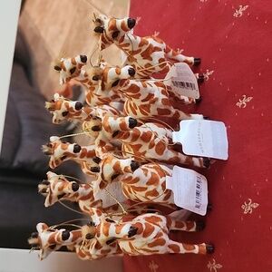 Faux Fur Giraffe Ornaments (lot of 10)